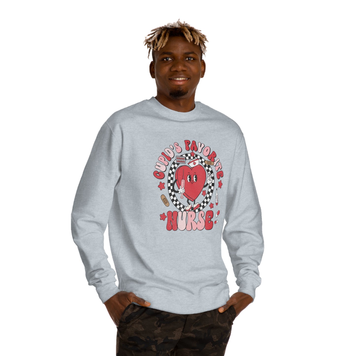 Cupid's Favorite Nurse Unisex Crew Neck Sweatshirt - Valentine's Day Gift for Healthcare Heroes