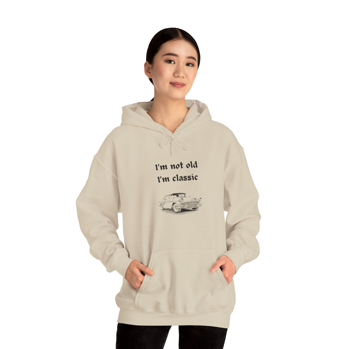 Vintage Retro Car Hooded Sweatshirt | Gift for Car Lovers | Cozy Unisex Apparel, Classic Pullover, Retro Vehicle Jumper, Old Car Sweatshirt,