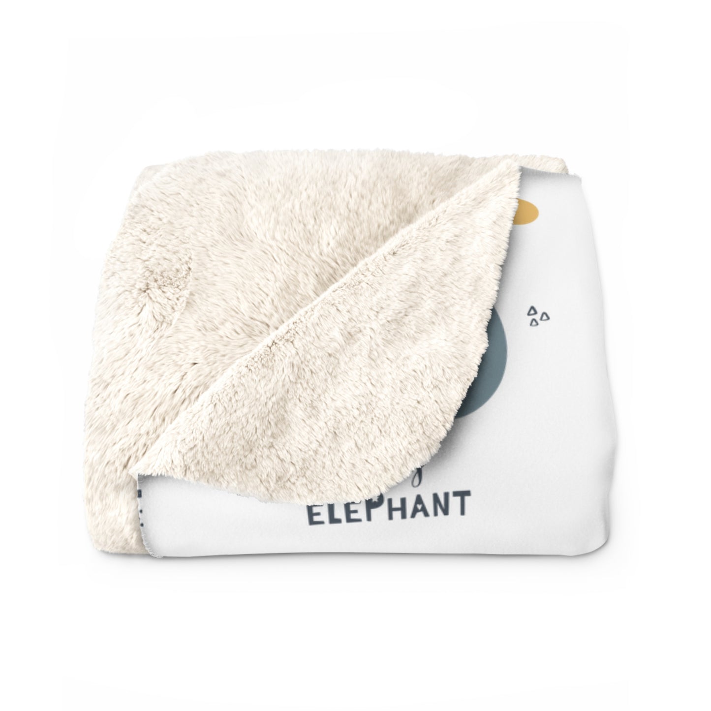 Whimsical Elephant Sherpa Fleece Blanket | Cozy Nursery Decor, Baby Shower Gift, Kids Gift, Cute Animals, Soft Throw