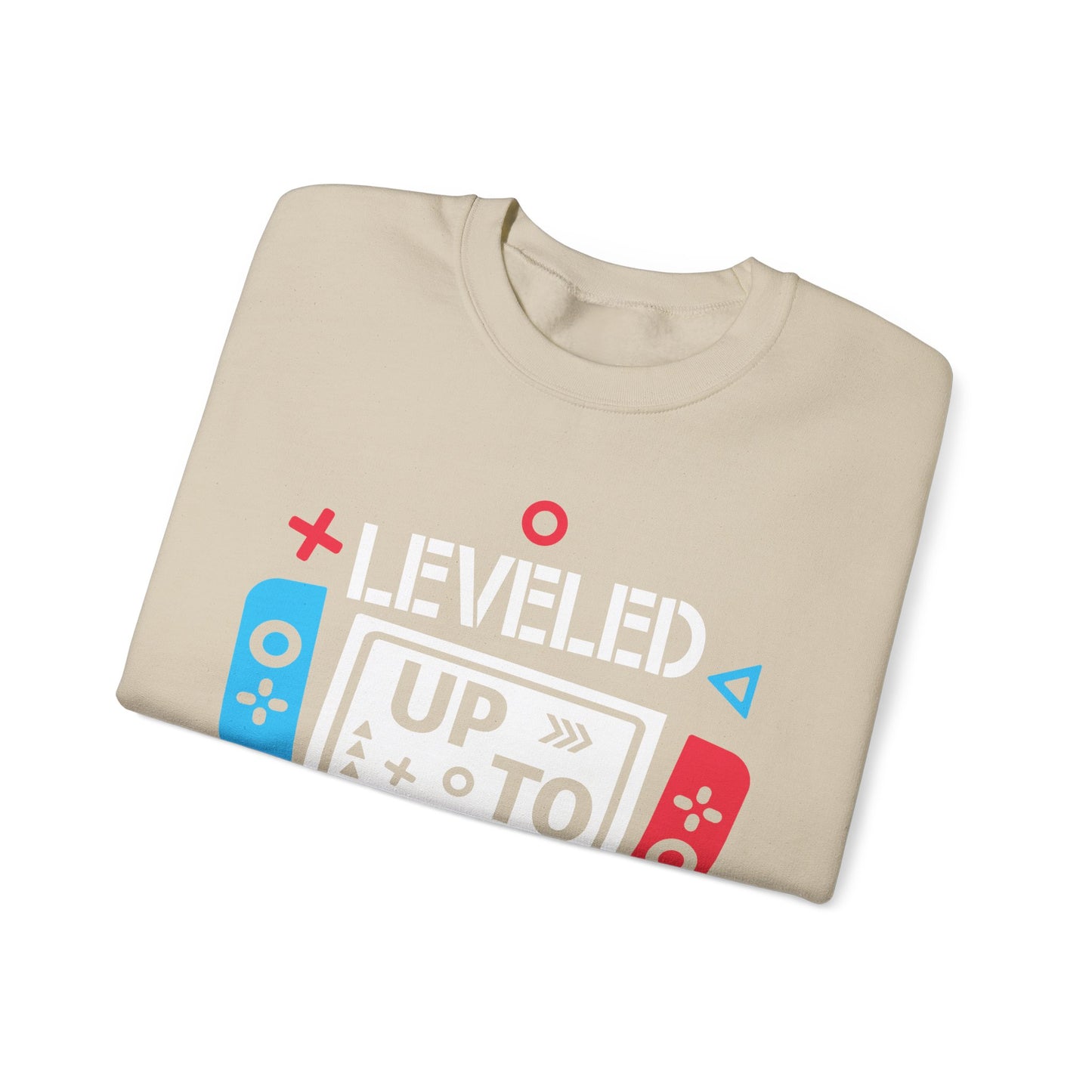 Leveled Up Mom of 2 Crewneck Sweatshirt – Gaming Gift for Moms