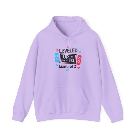 Gaming Mom Hooded Sweatshirt - "LEVELLED UP Mamá of 2"