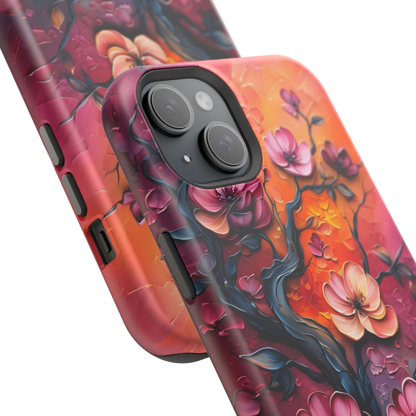 Floral Magnetic Tough Case - Colorful Flower Design Phone Cover, Gift for Her, Smartphone Accessories, Nature Lover, Unique