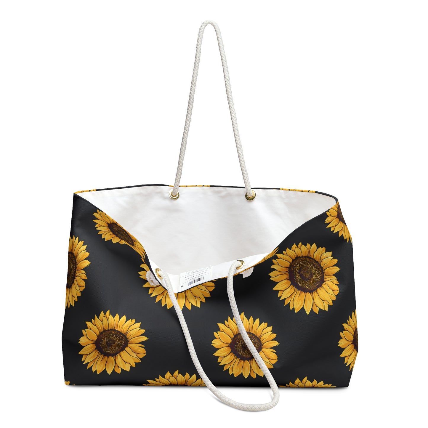 Sunflower Weekender Bag, Floral Travel Tote, Beach Bag, Overnight Bag, Summer Accessory, Gift for Her