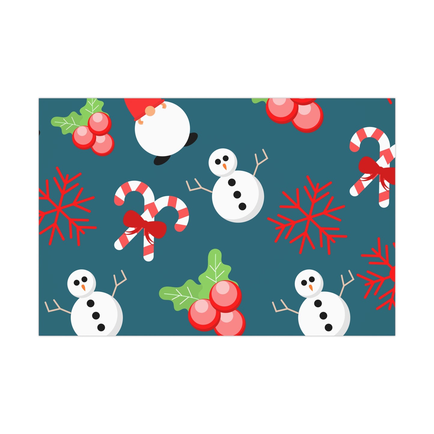 Festive Holiday Wrapping Paper, Christmas Gift Wrap, Cute Snowmen & Candy Canes, Eco-Friendly Gift Packaging, Seasonal Celebration Decor