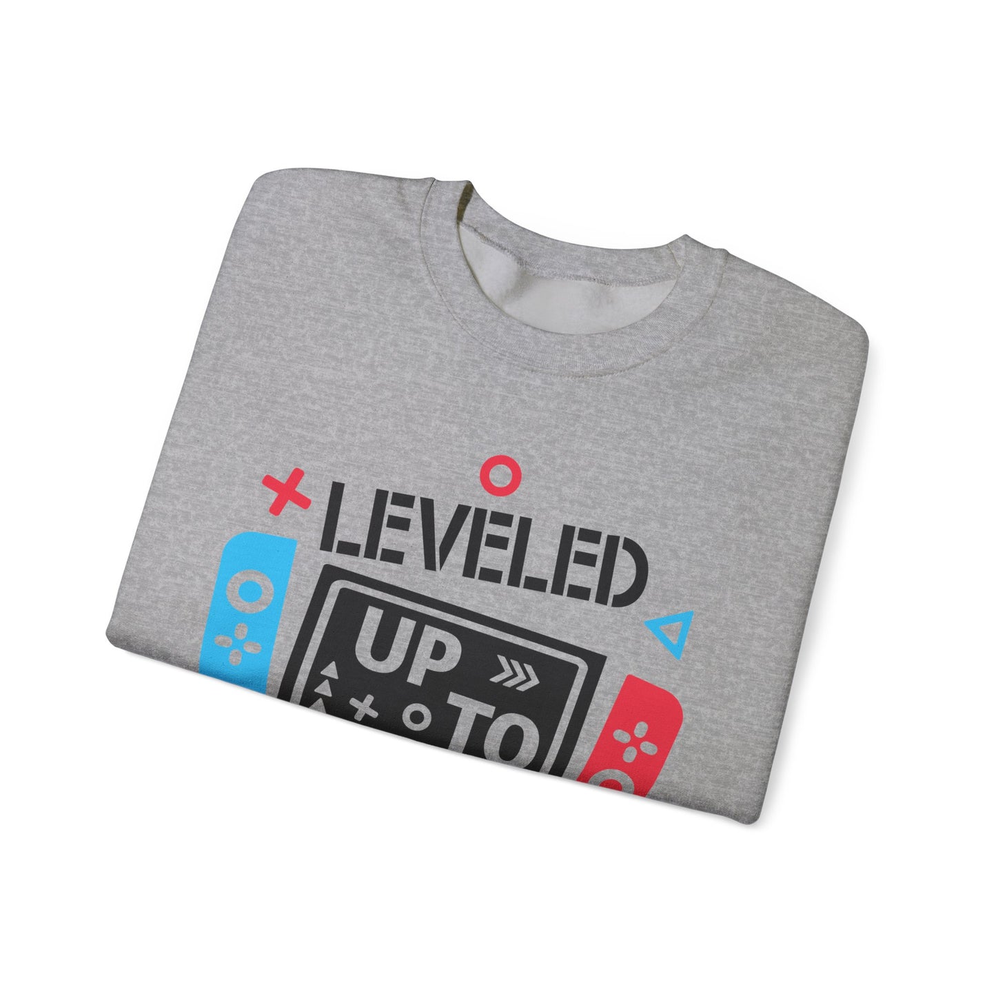 'Leveled Up to Dad' Unisex Crewneck Sweatshirt for Gamers