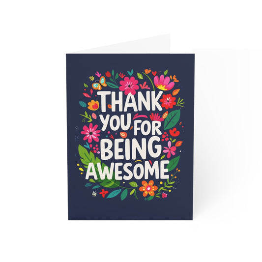 Thank You Greeting Cards - 10pcs, Flower Design, Thank You Cards, Floral Greeting Card Set for Friends, birthday cards, appreciation cards