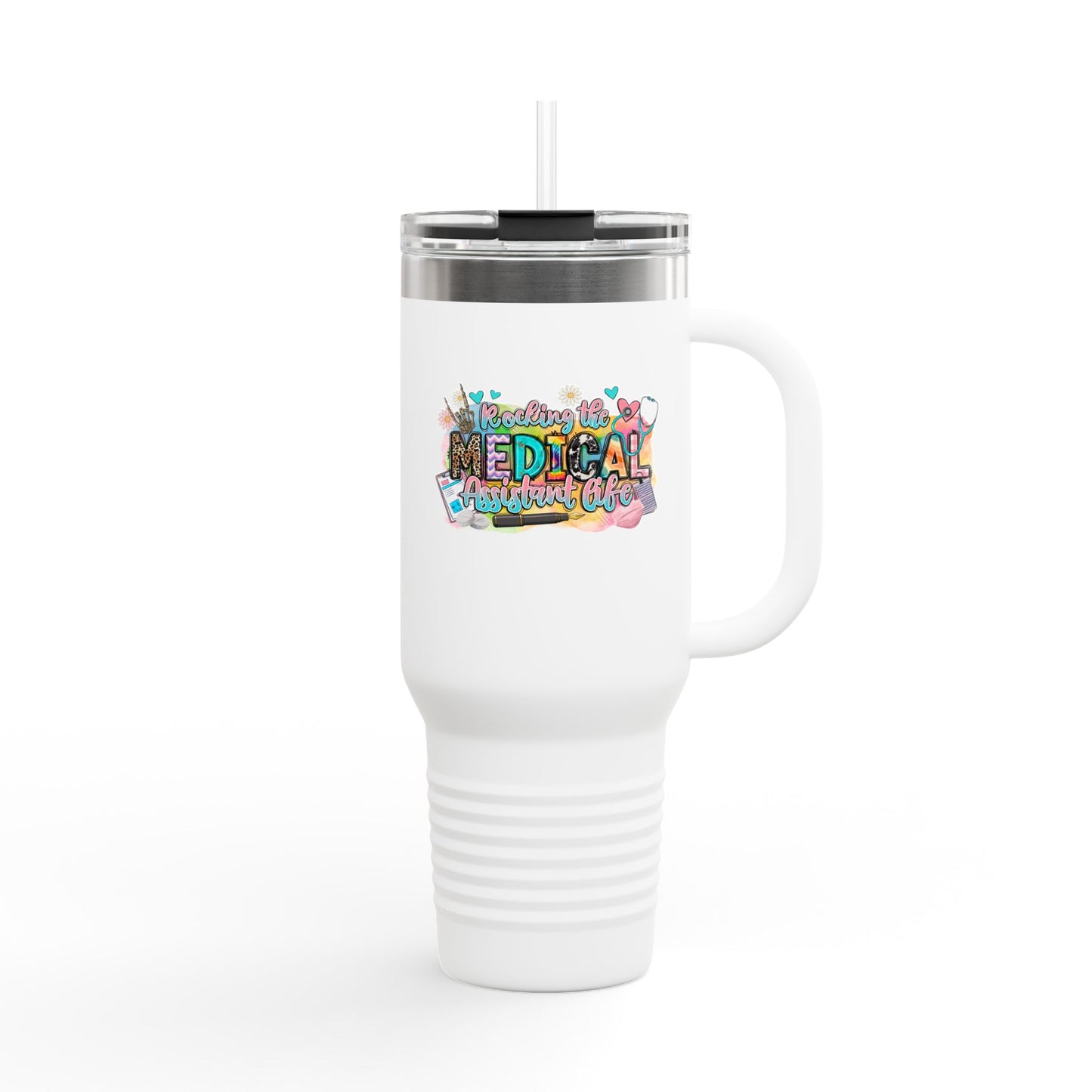 Colorful Insulated Travel Mug - Perfect for Medical Professionals