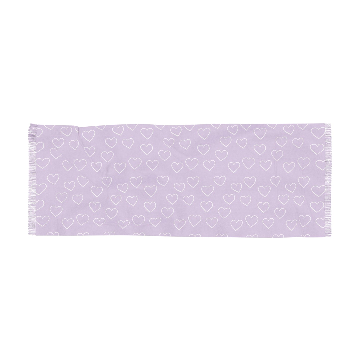 Light Purple Heart Print Scarf - Perfect for Spring and Casual Outings