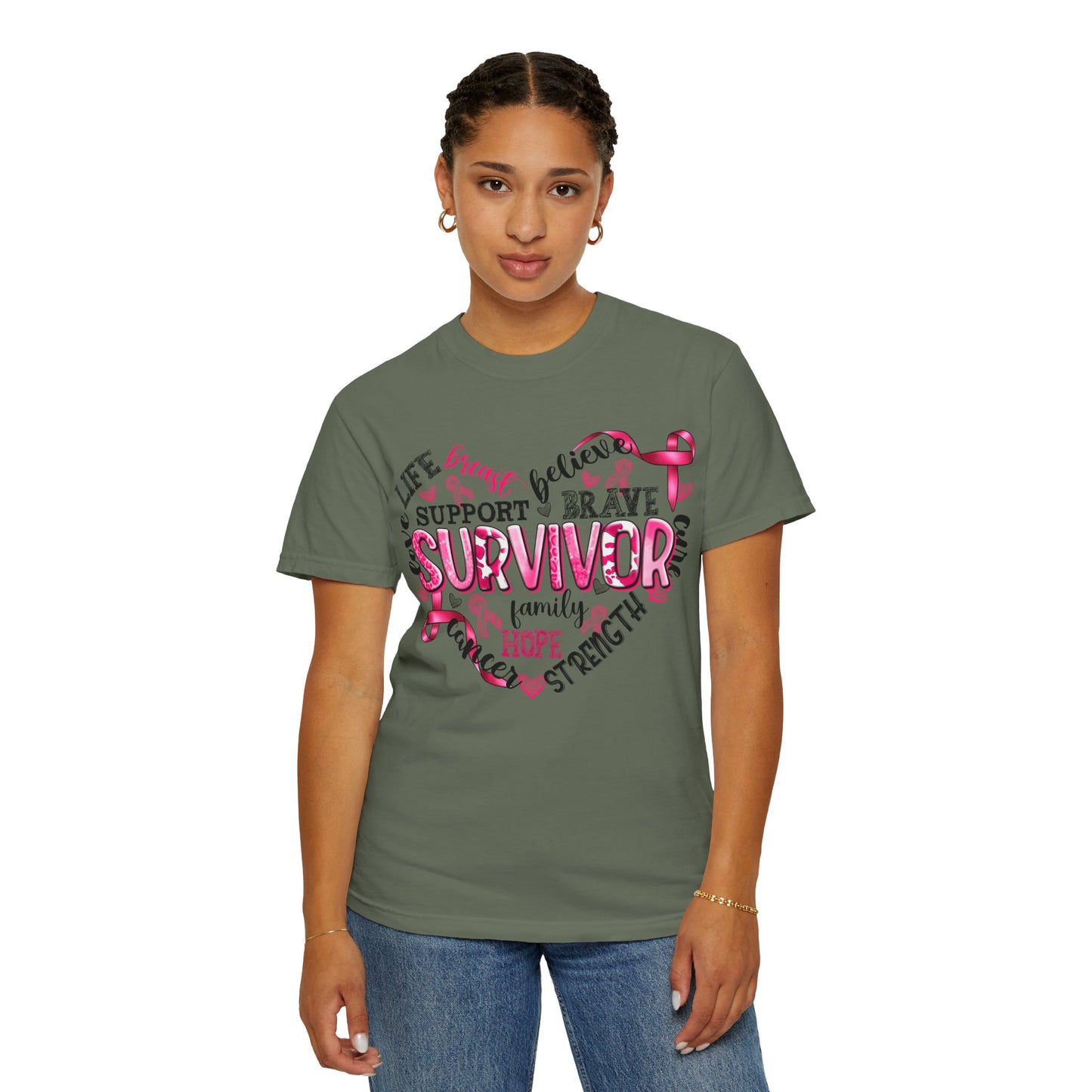 Breast Cancer Survivor Unisex T-Shirt - Hope, Strength & Support