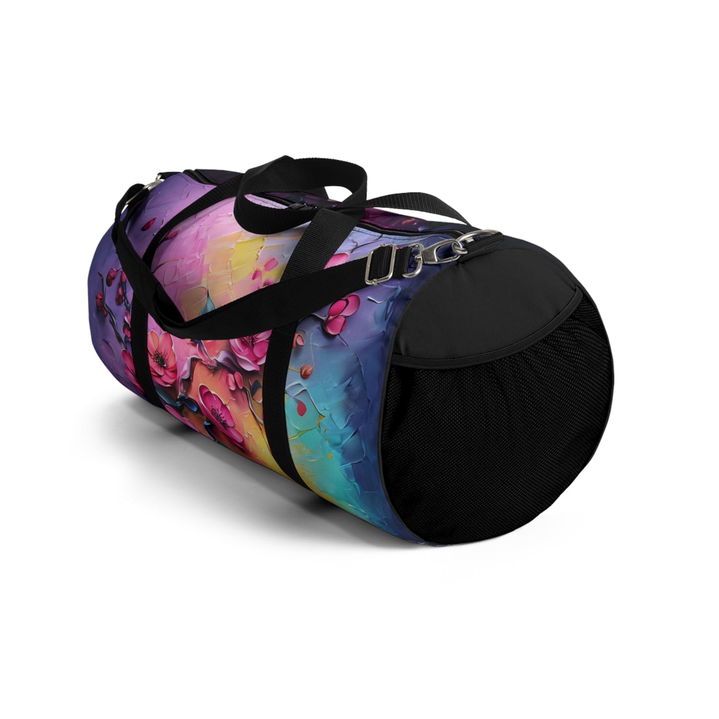 Colorful Floral Duffel Bag - Stylish Gym Bag, Weekend Travel Tote, Flower Print Luggage, Artist's Design Bag, Gift for Her