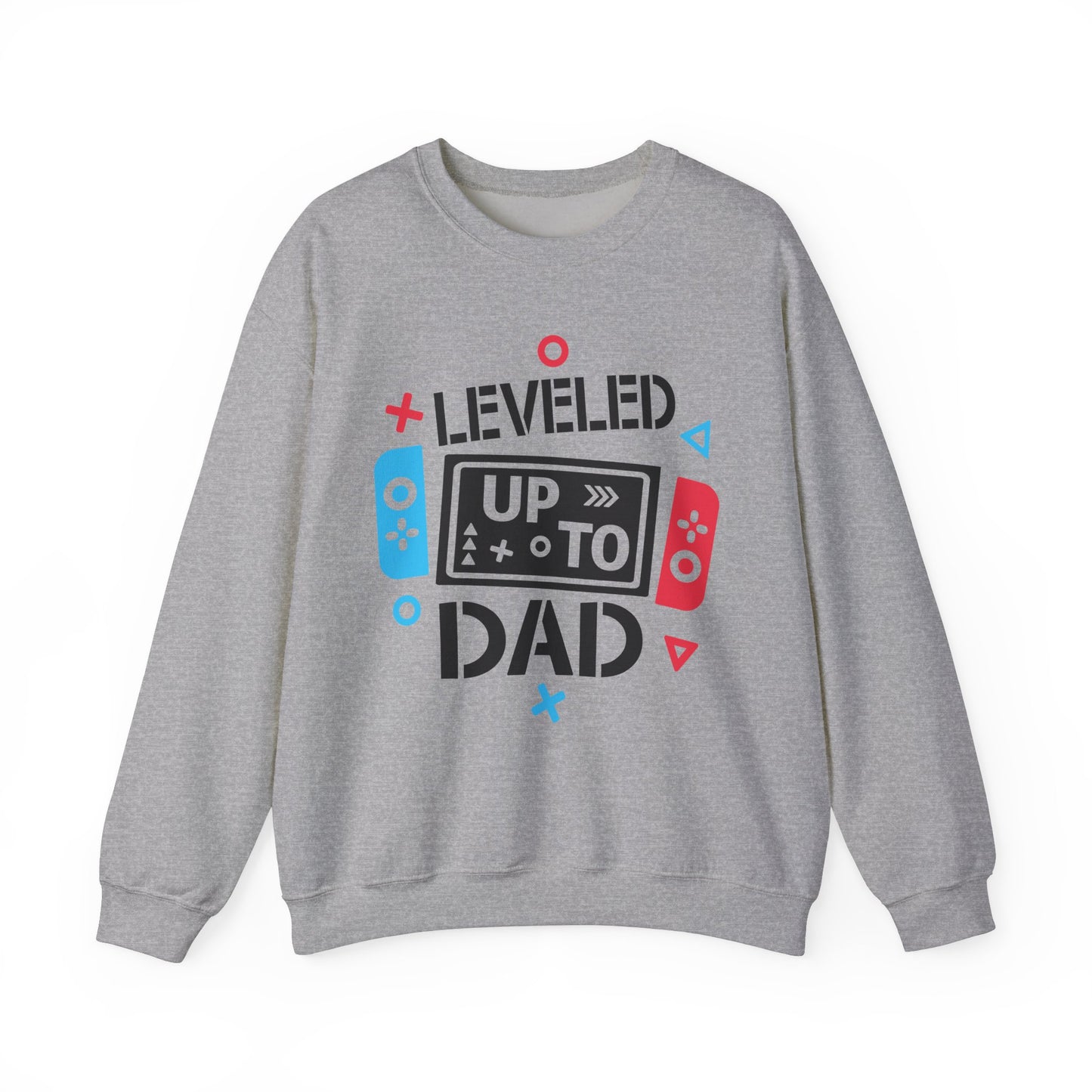 'Leveled Up to Dad' Unisex Crewneck Sweatshirt for Gamers