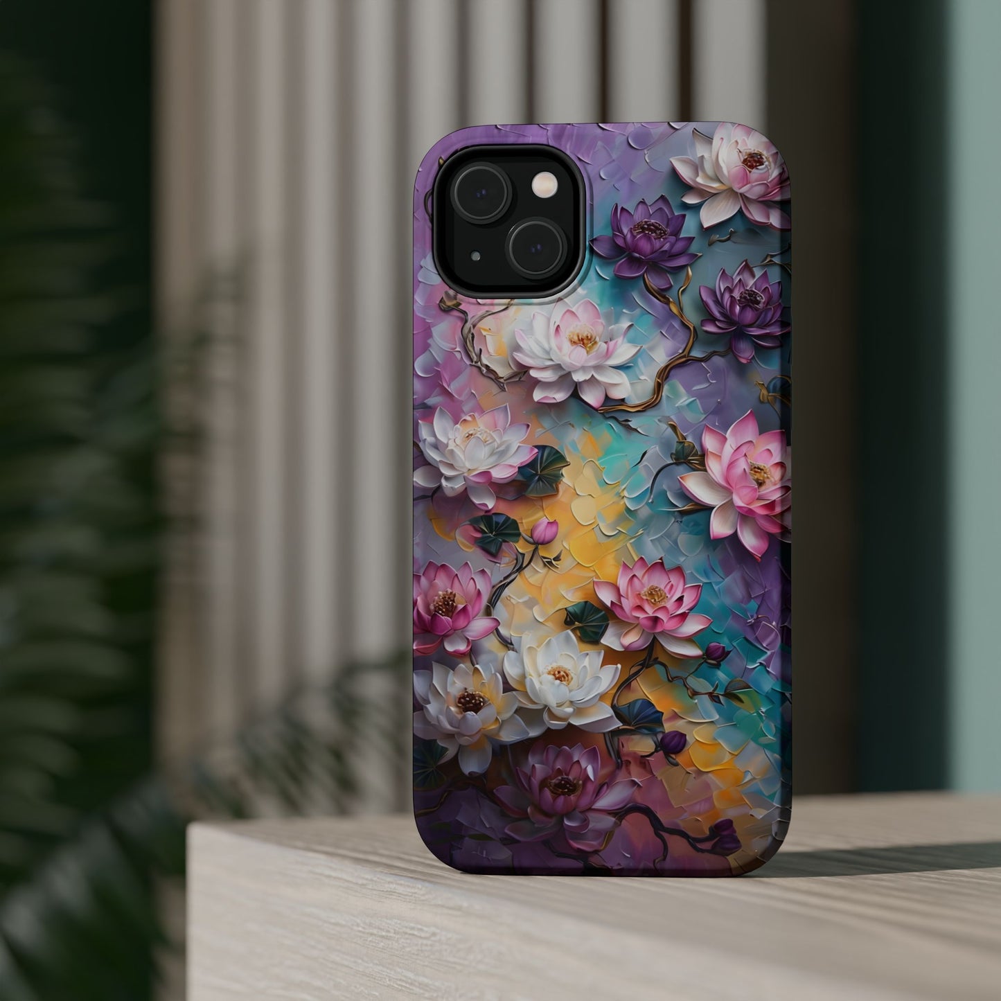 Floral Magnetic Phone Case, Unique Smartphone Accessory, Botanical Design, Gift for Her, Nature Lover, Spring Decor