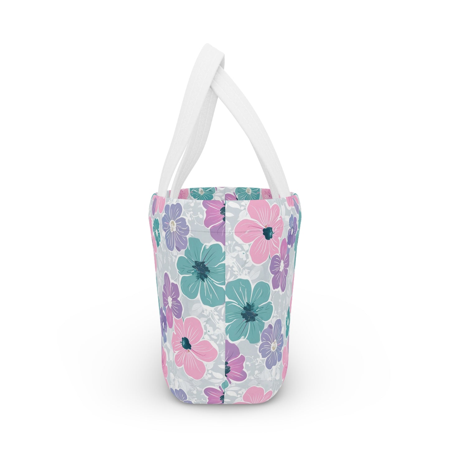 Floral Lunch Bag, Insulated Tote, Reusable Food Carrier, Picnic Bag, Eco-Friendly Gift, Ideal for Work and School