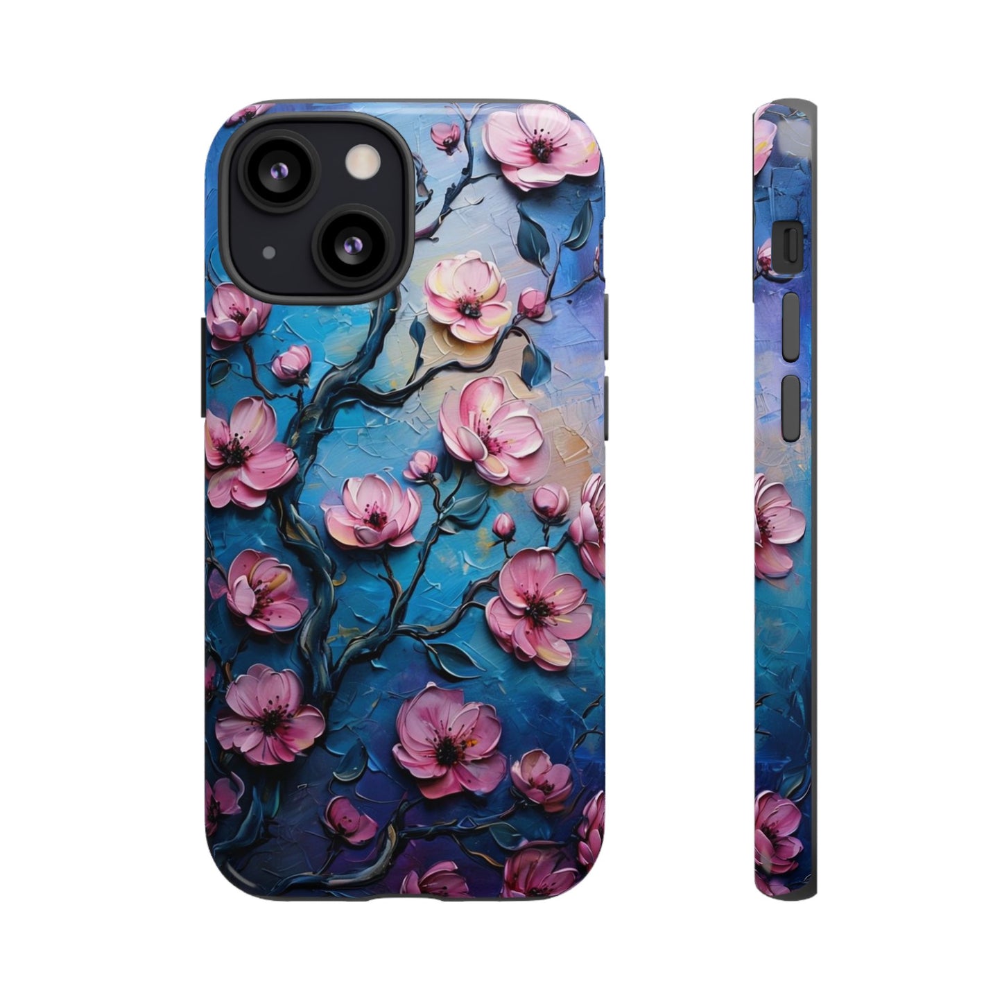 Floral Phone Case, Tough Cases with Pink Flower Design, Artistic Phone Cover, Unique Gift for Her, iPhone Case - Protective Phone Cover,