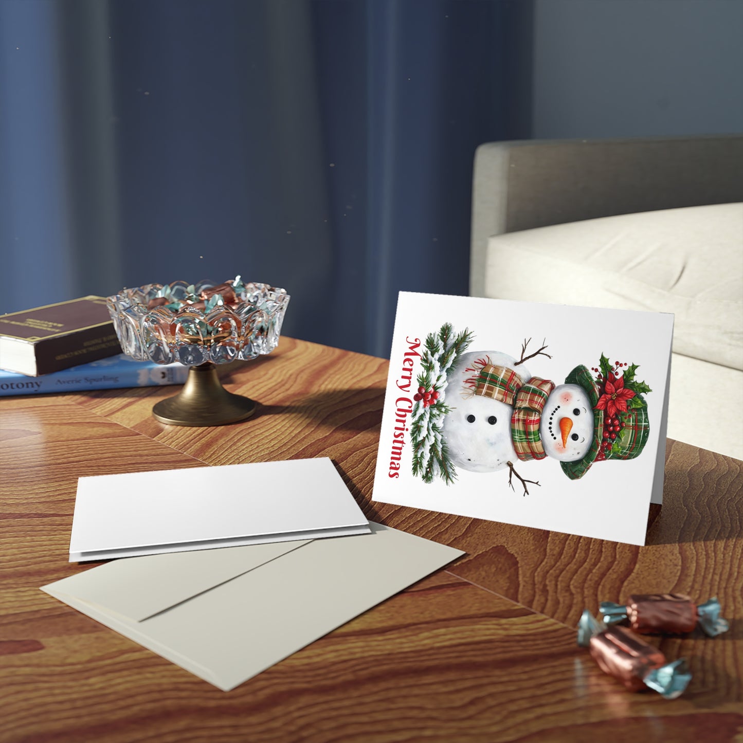 Merry Christmas Snowman Greeting Cards Set, Holiday Cards, Festive Greetings, Winter Cards, Christmas Wishes