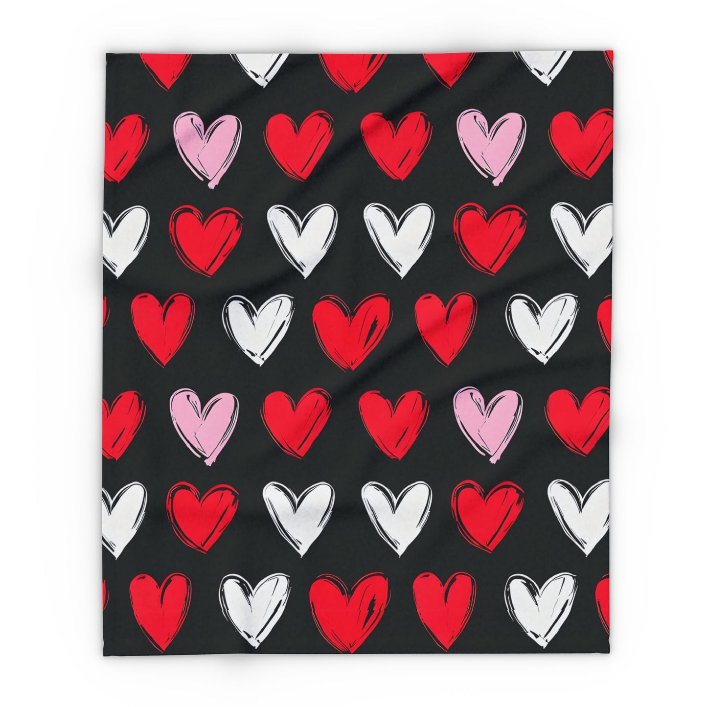 Cozy Heart Print Arctic Fleece Blanket for Valentine's Day