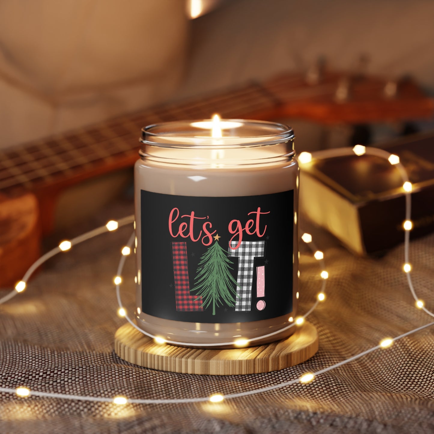 Holiday Scented Candle - "Let's Get Lit!" - Cozy Home Decor, Christmas Gift, Aromatherapy, Party Favors, Self-Care