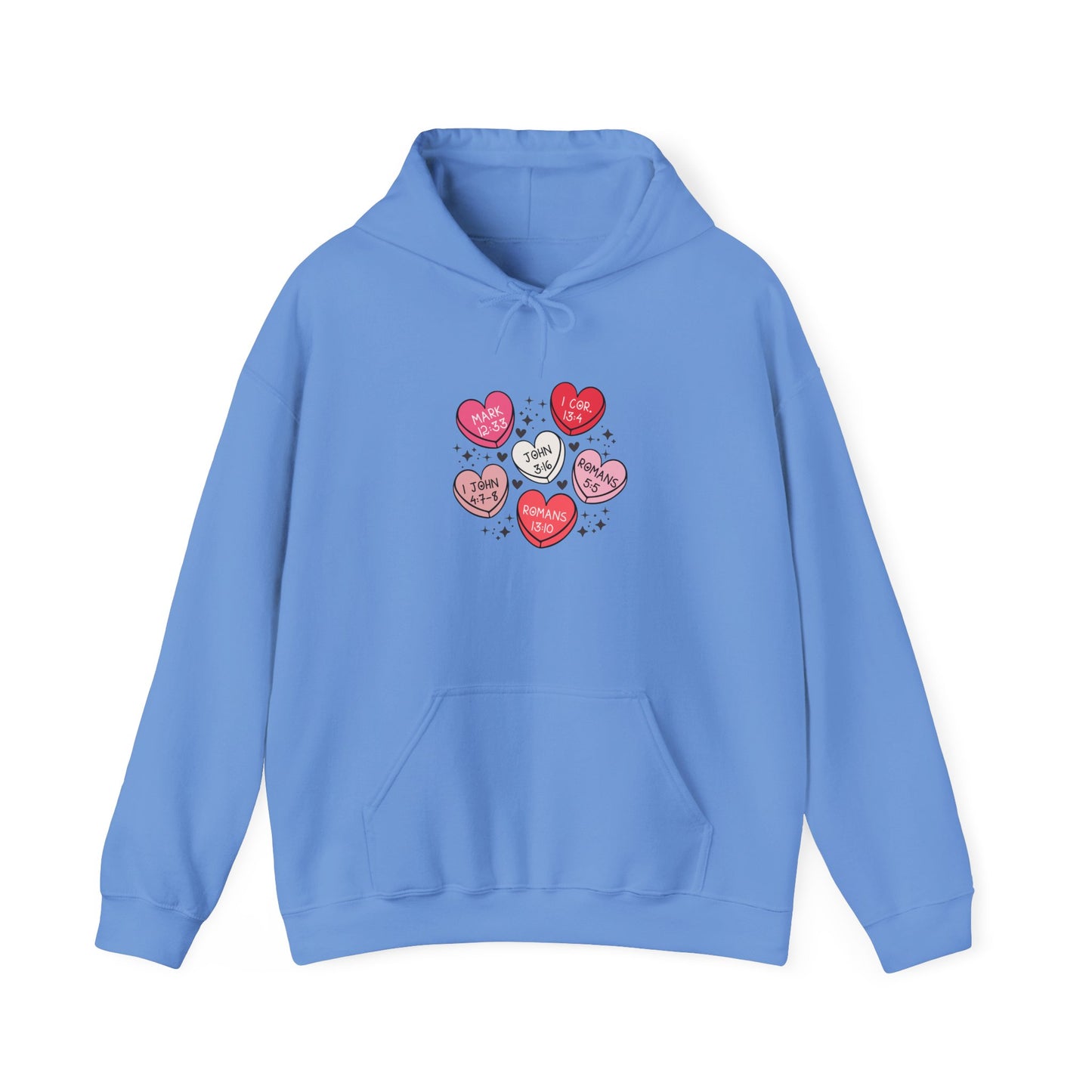 Love Heart Motif Hoodie - Valentine's Day Unisex Sweatshirt