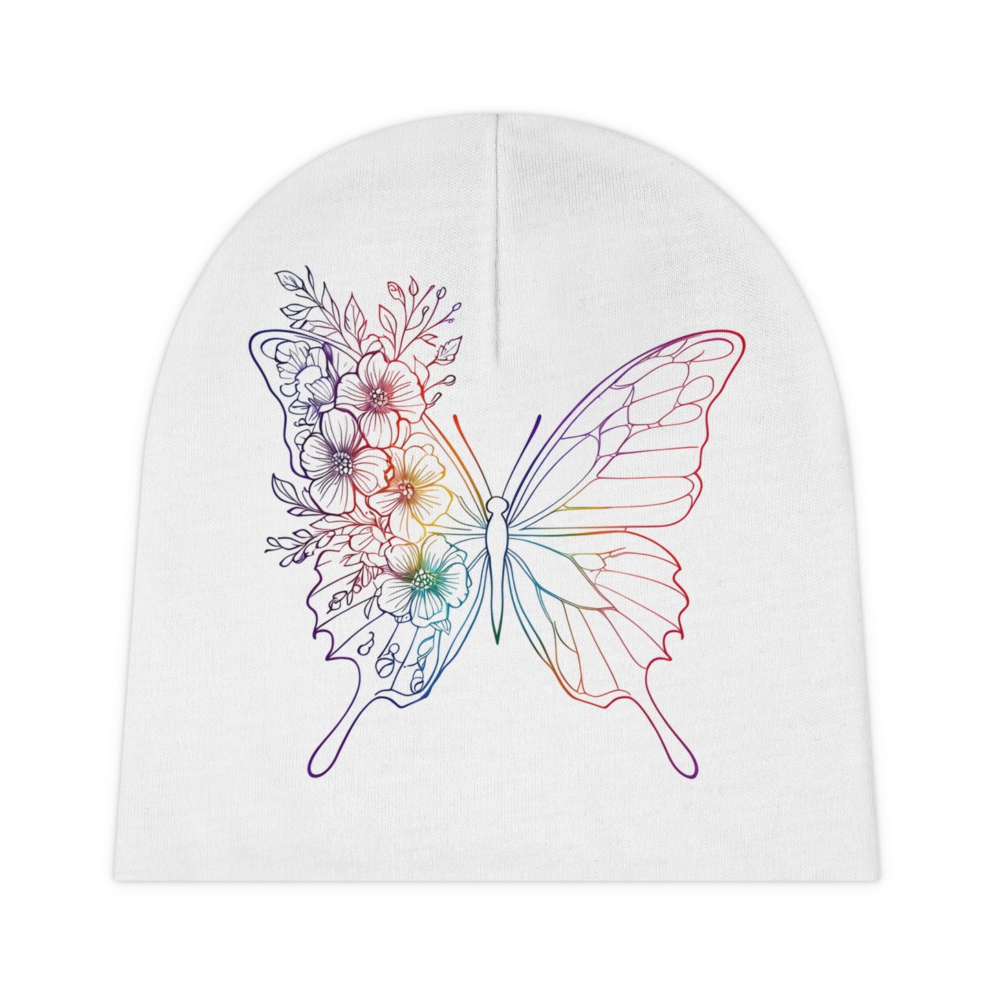 Colorful Butterfly Floral Baby Beanie | Perfect for Newborns & Celebrations