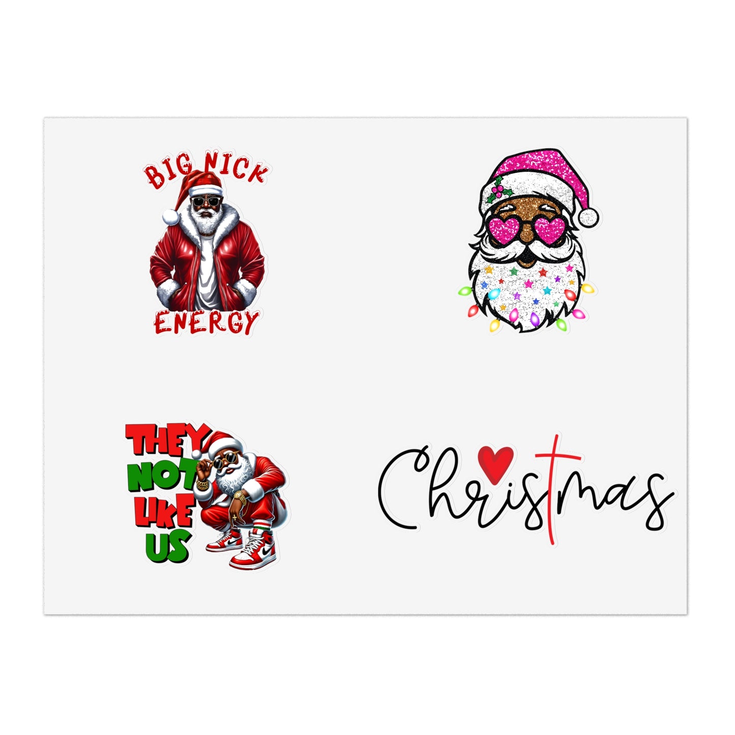 Festive Christmas Sticker Sheet Bundle - 5 Unique Holiday Designs