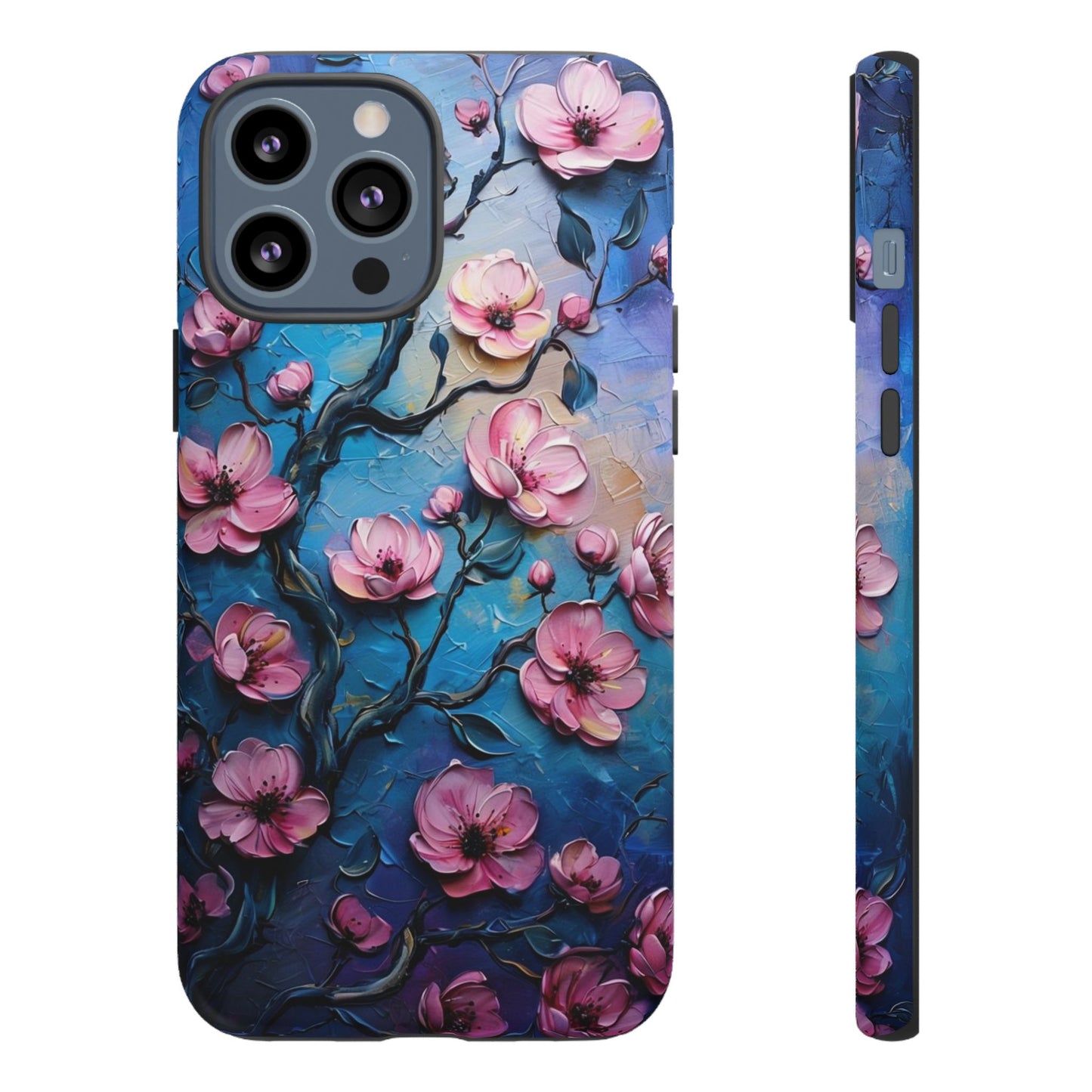 Floral Phone Case, Tough Cases with Pink Flower Design, Artistic Phone Cover, Unique Gift for Her, iPhone Case - Protective Phone Cover,