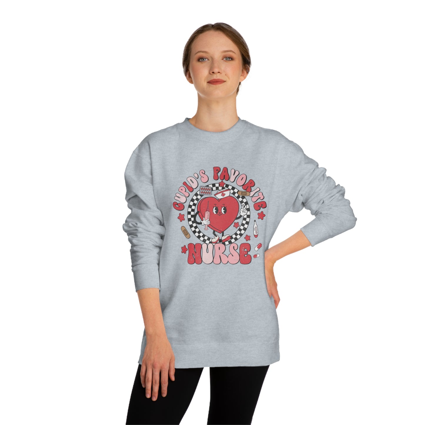 Cupid's Favorite Nurse Unisex Crew Neck Sweatshirt - Valentine's Day Gift for Healthcare Heroes