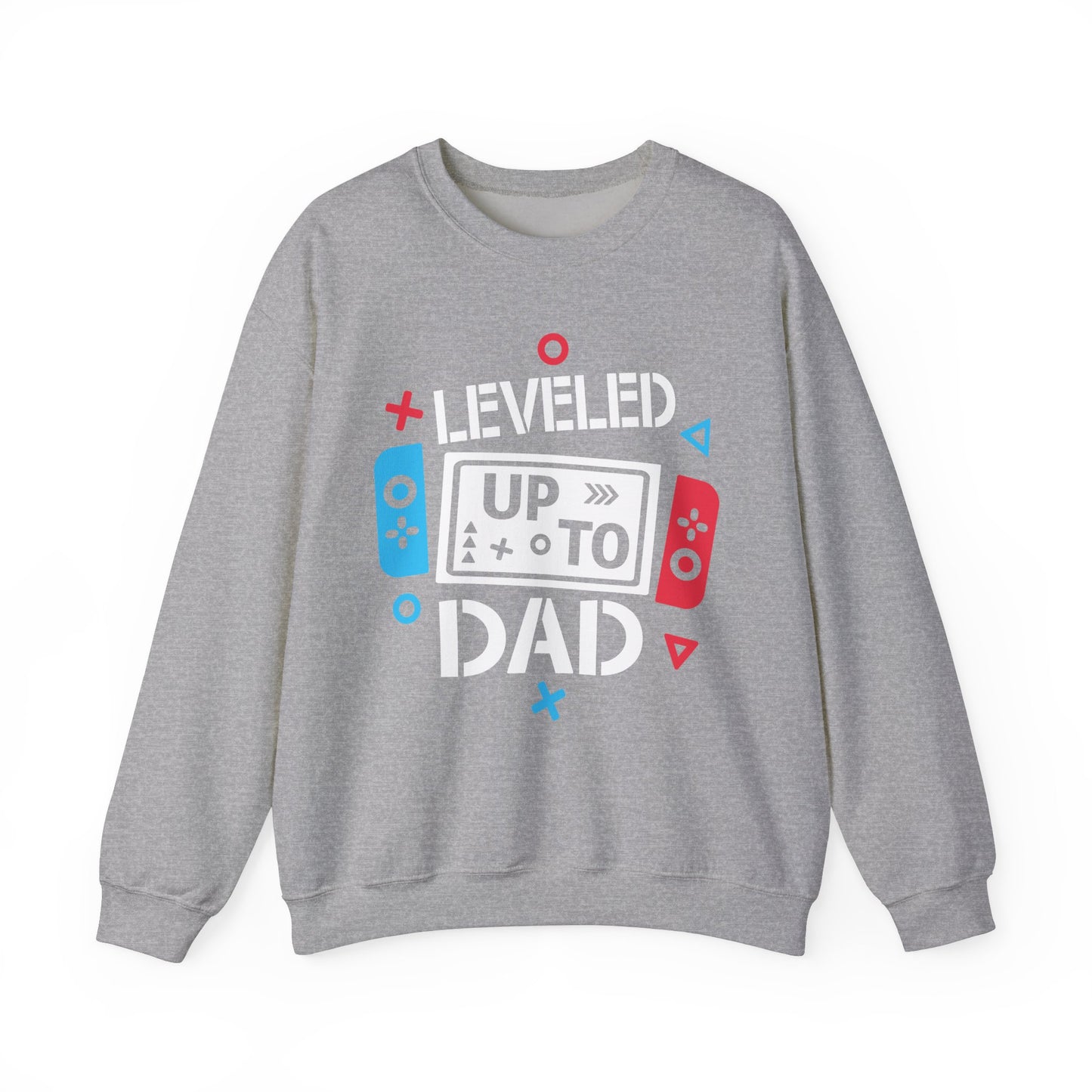 Leveled Up to Dad Sweatshirt - Unisex Gaming Crewneck for Fathers