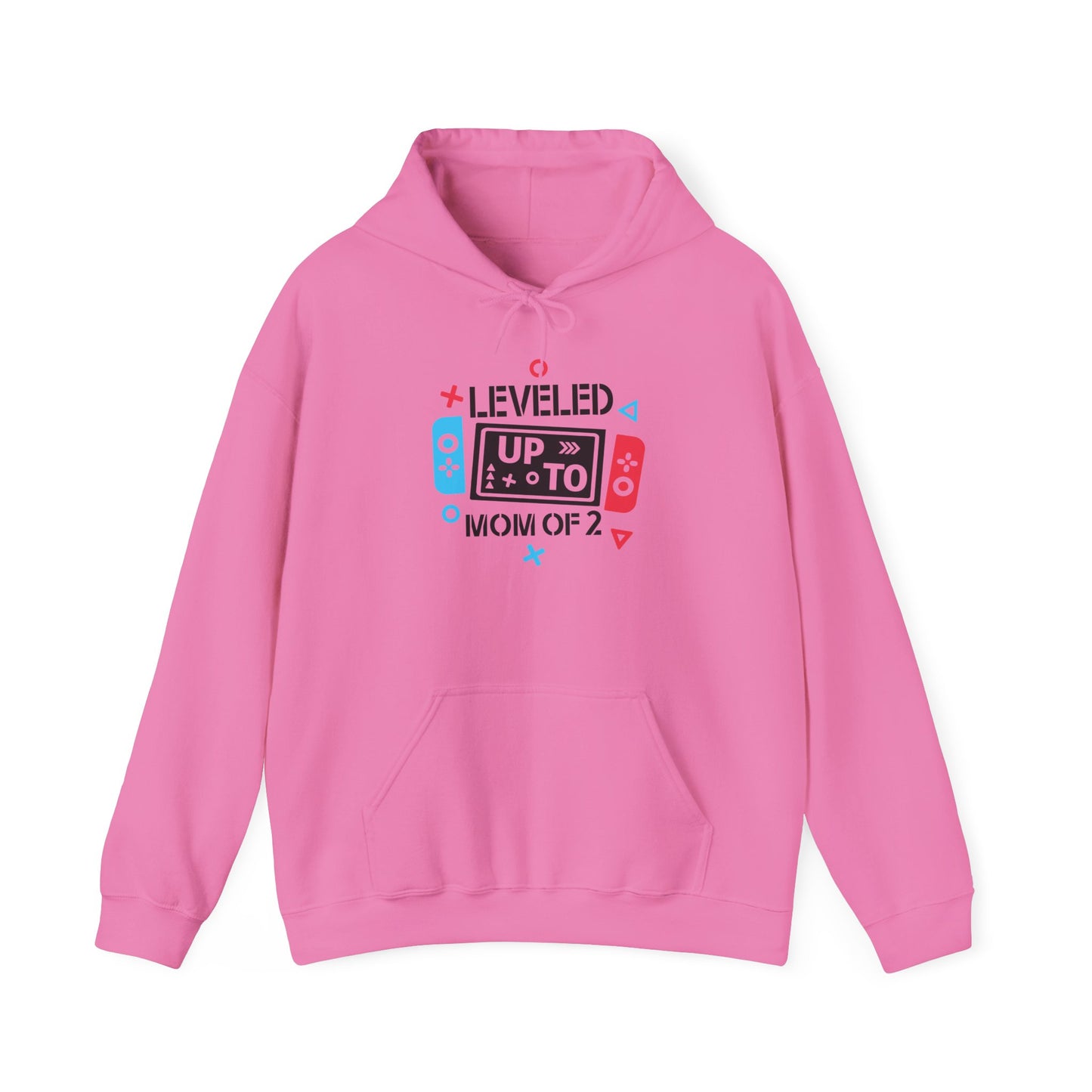 Gaming Mom Unisex Hooded Sweatshirt - 'Leveled Up Mom of 2'