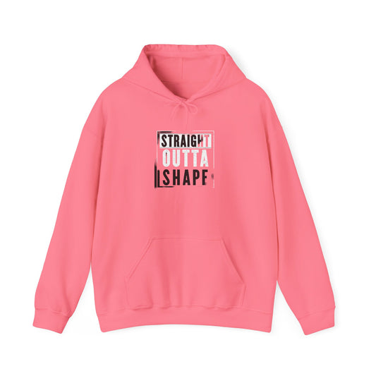 Funny Straight Outta Shape Hoodie, Unisex Sweatshirt for Fitness Lovers, Gym Humor Gift, Casual Wear, Quirky Workout Gear