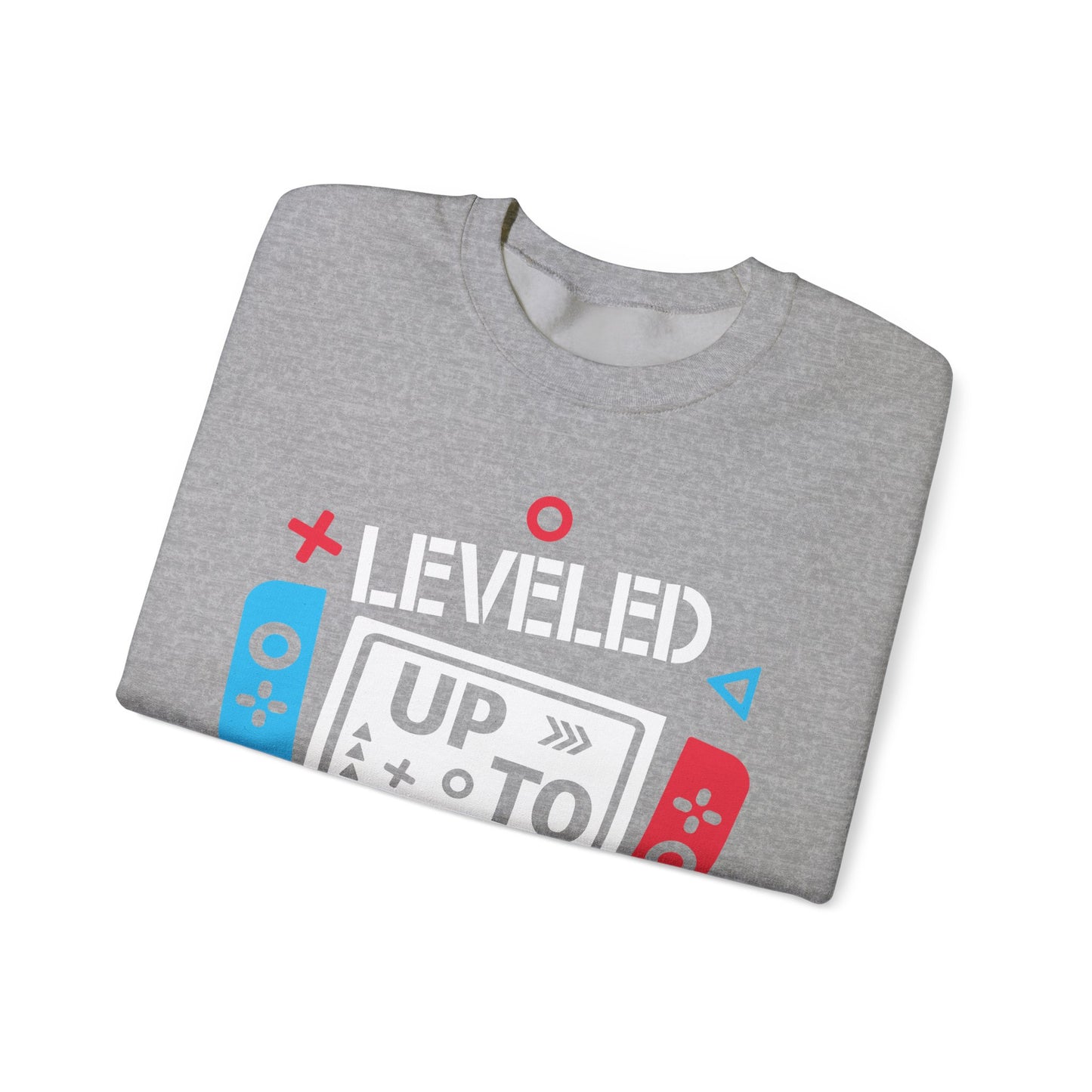 Leveled Up to Dad Sweatshirt - Unisex Gaming Crewneck for Fathers