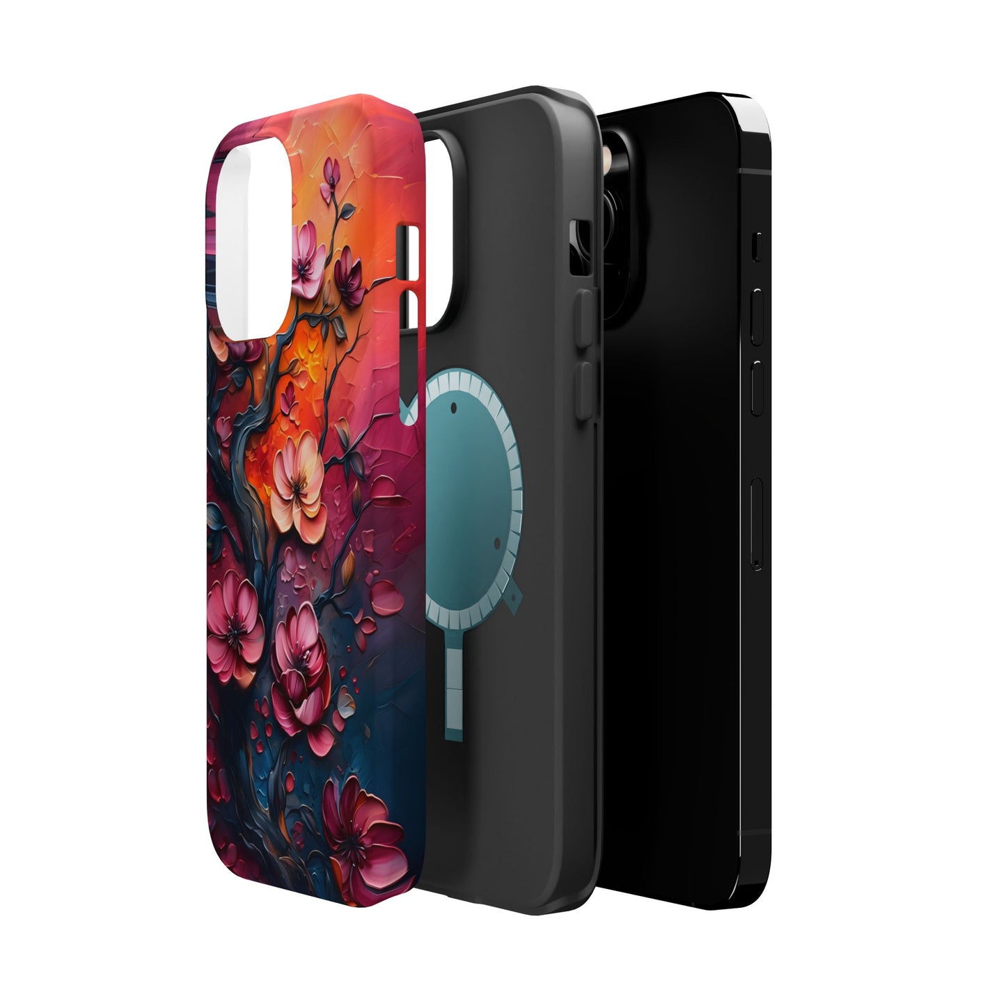 Floral Magnetic Tough Case - Colorful Flower Design Phone Cover, Gift for Her, Smartphone Accessories, Nature Lover, Unique