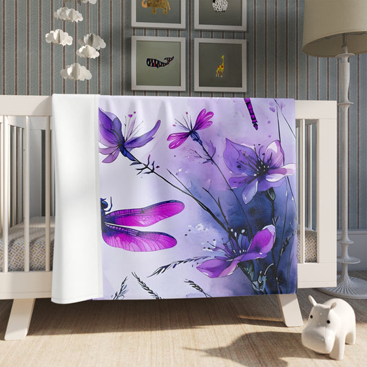 Enchanting Dragonfly Throw Blanket - Cozy Home Decor, Gift for Nature Lovers, Perfect for All Seasons, Floral Blanket, Indoor & Outdoor