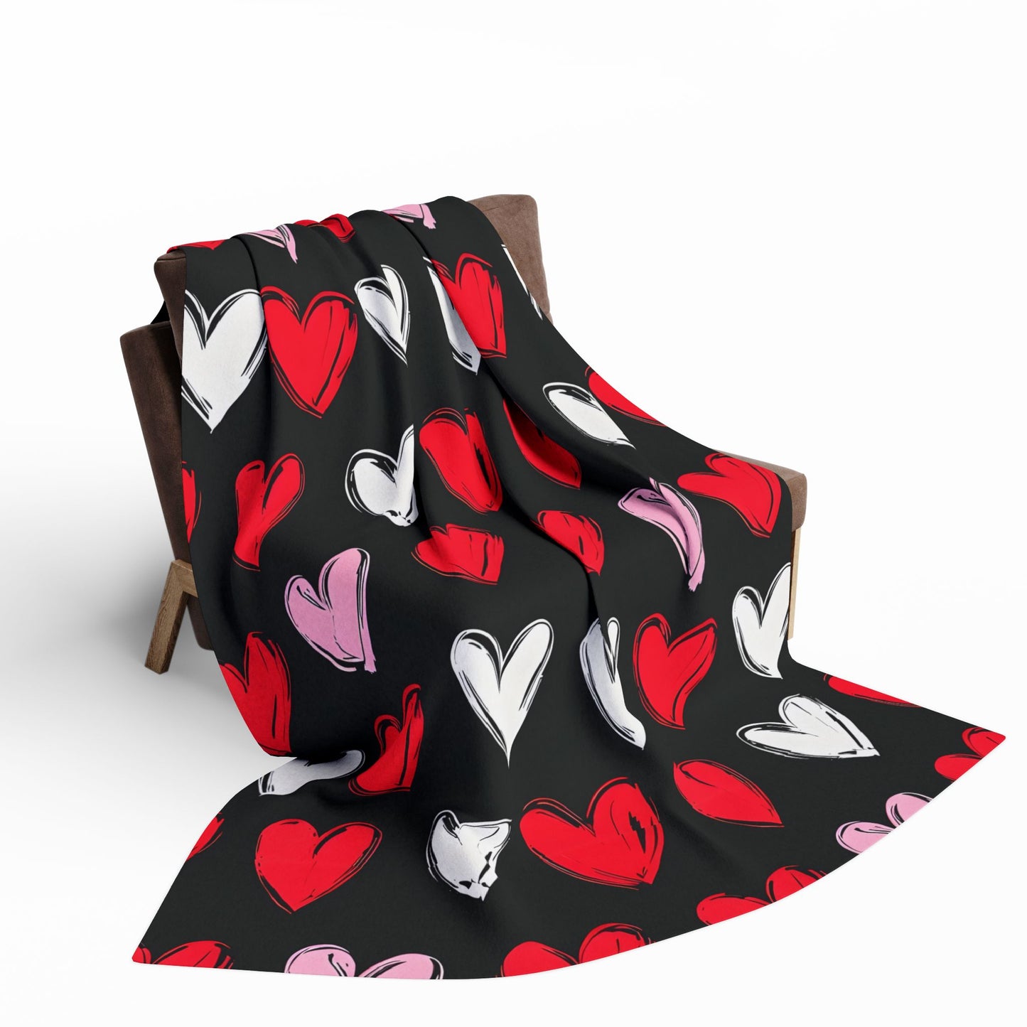 Cozy Heart Print Arctic Fleece Blanket for Valentine's Day