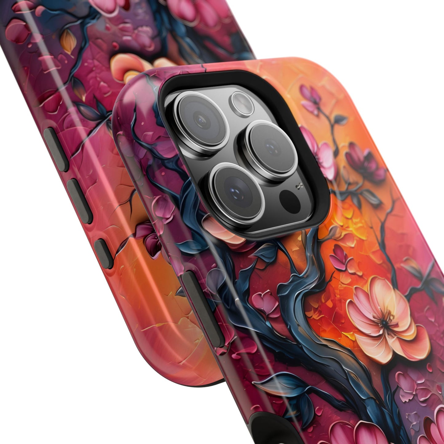 Floral Magnetic Tough Case - Colorful Flower Design Phone Cover, Gift for Her, Smartphone Accessories, Nature Lover, Unique