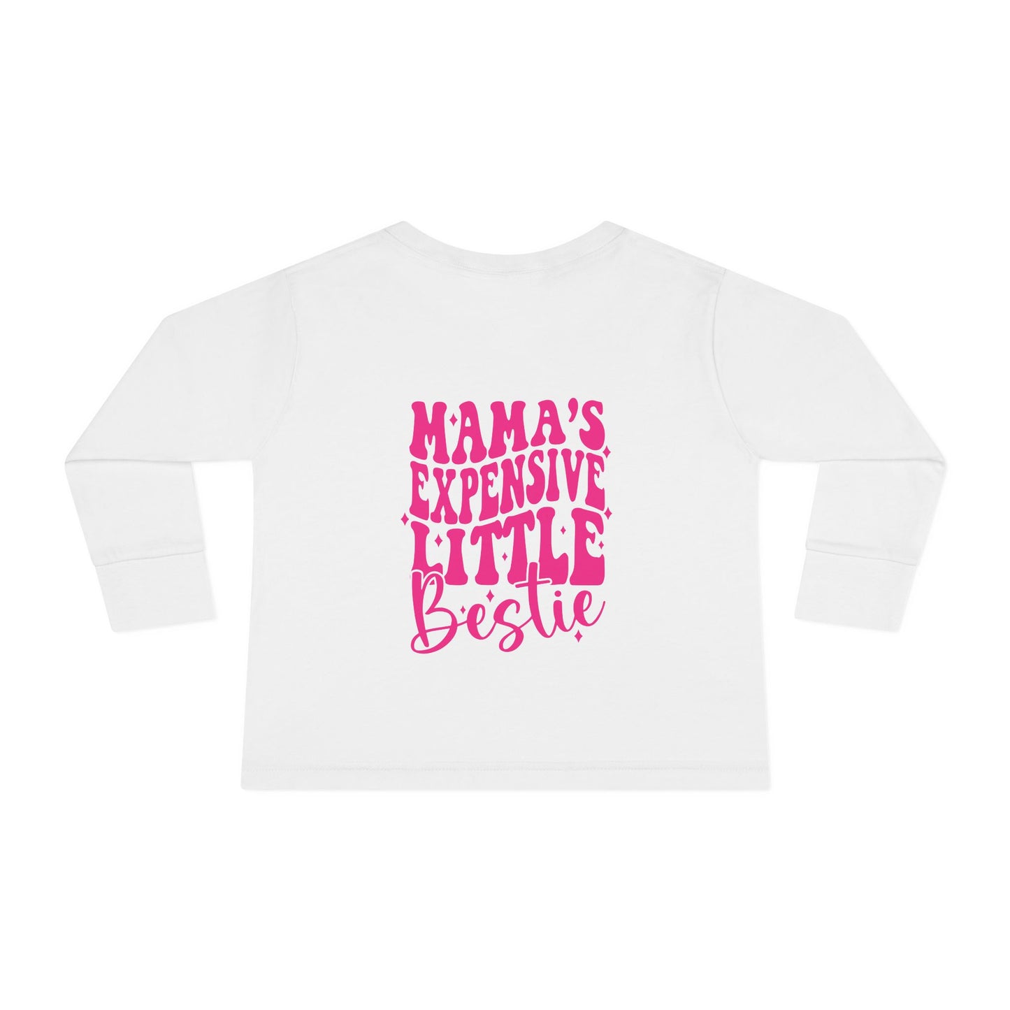 Trendy Kids Shirt, Mama's Expensive Little Bestie Toddler Long Sleeve Tee, Perfect for Birthdays, Playdates, Funny Gift for Toddlers, Kids