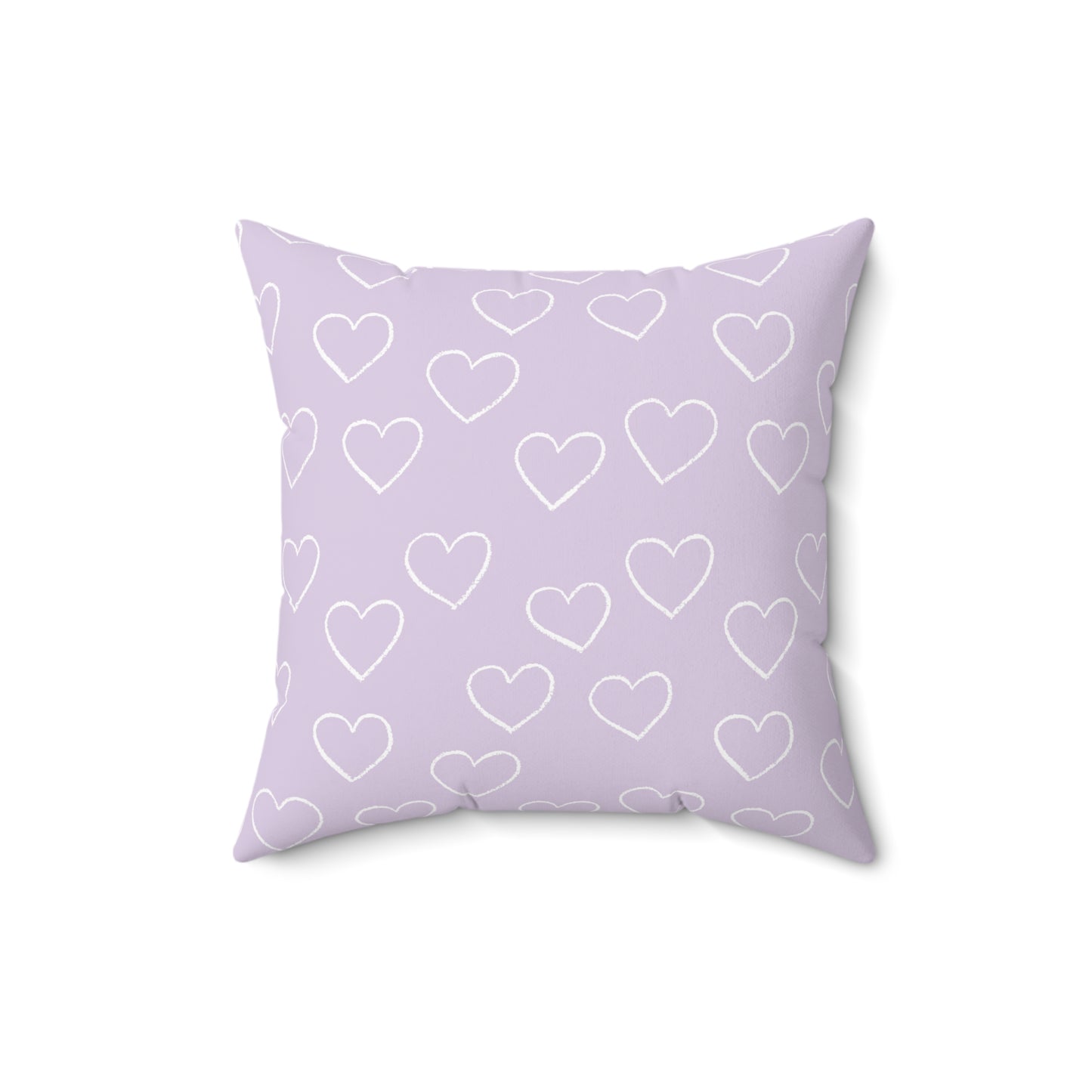 Purple Heart Design Spun Polyester Square Pillow - Kids Pillow, Her Gift, Room Pillow, Heart Design