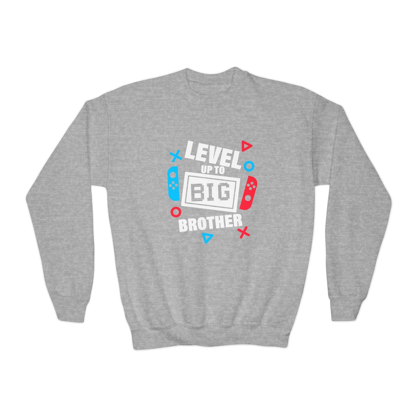 Video Game Inspired Youth Crewneck Sweatshirt - Level Up to Big Brother