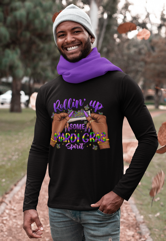 Mardi Gras Long Sleeve T-Shirt, Fun Mardi Gras 2024 Apparel, Unisex Party Tee, Gifts for Mardi Gras Enthusiasts, Festival Wear