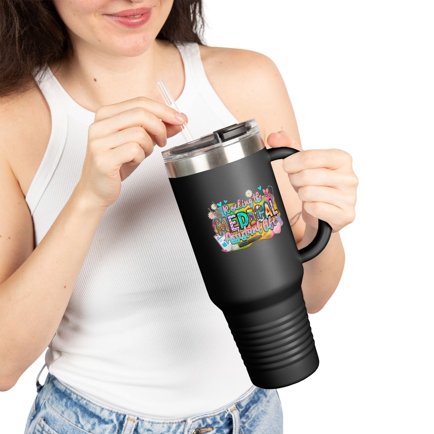 Colorful Insulated Travel Mug - Perfect for Medical Professionals