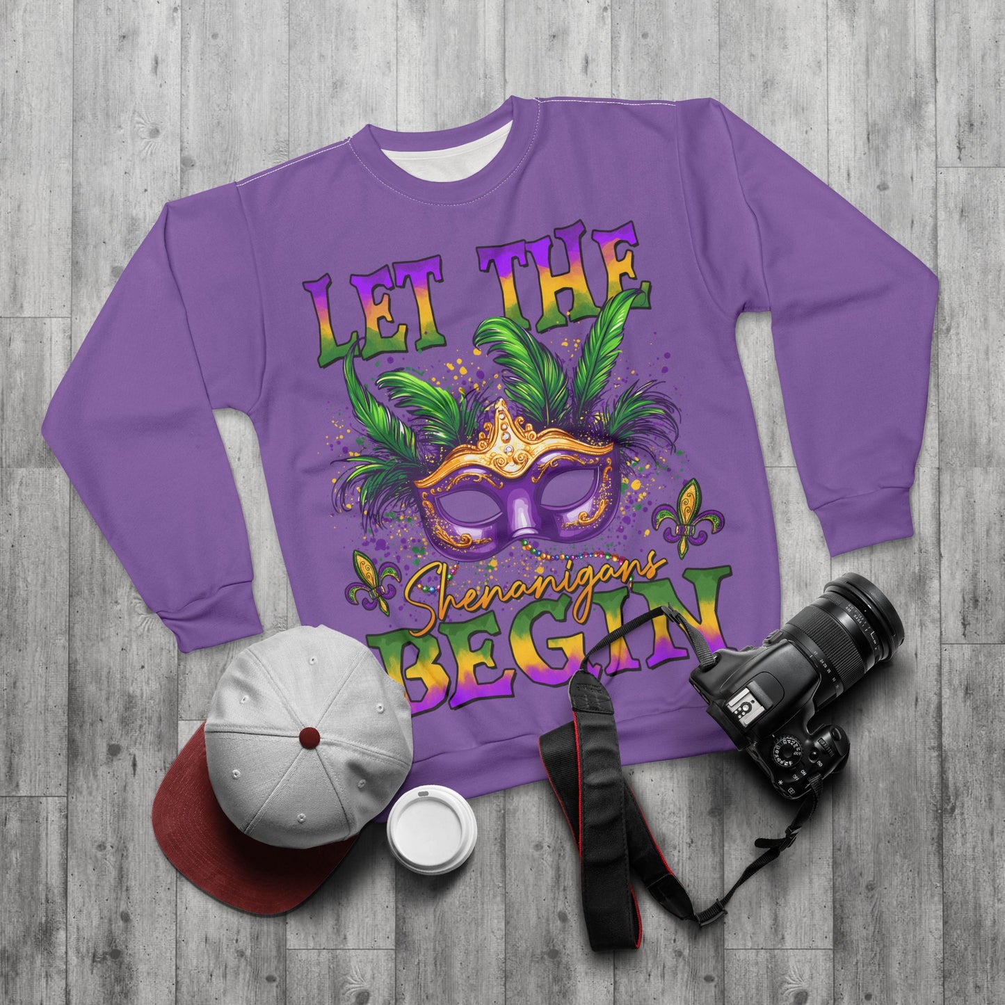 Mardi Gras Sweatshirt, Unisex Carnival Sweatshirt, Festival Apparel, Party Sweat, Let the Shenanigans Begin, Celebration Clothing, Colorful