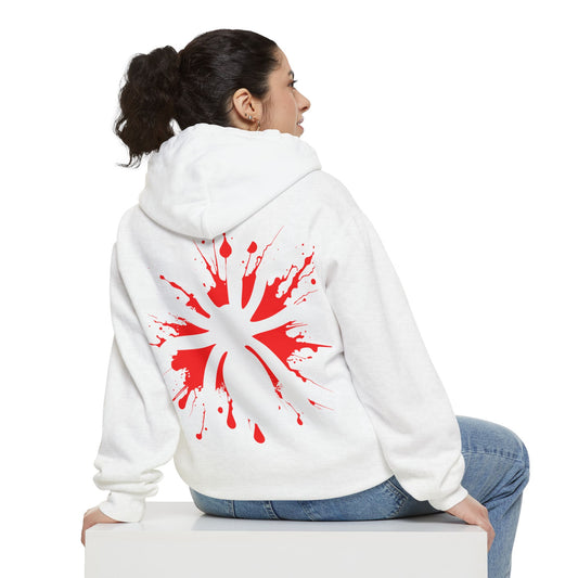 Splatter Spider Unisex Garment-Dyed Hoodie, Cozy Streetwear, Art Lover Gift, Relaxed Fashion, Casual Wear