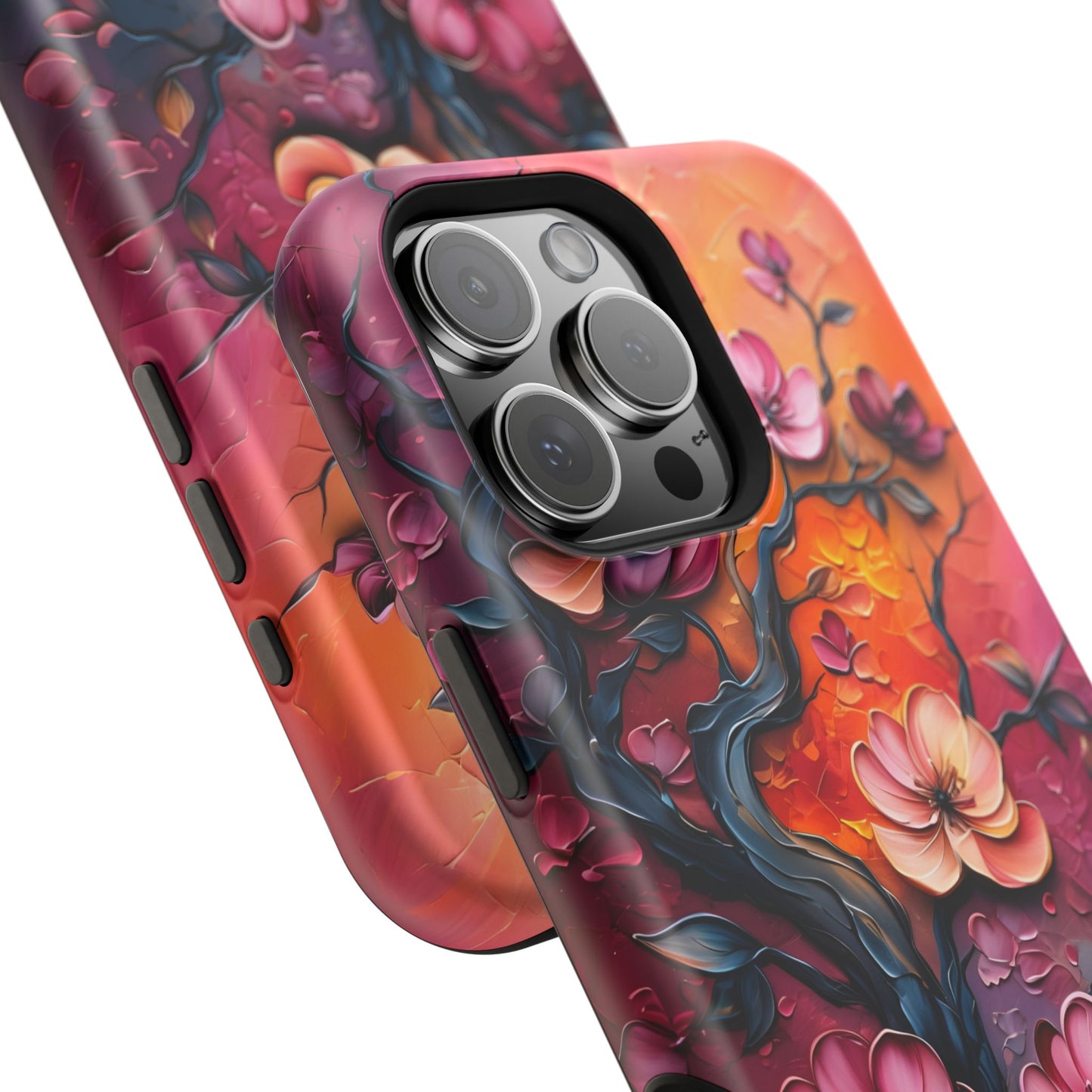 Floral Magnetic Tough Case - Colorful Flower Design Phone Cover, Gift for Her, Smartphone Accessories, Nature Lover, Unique