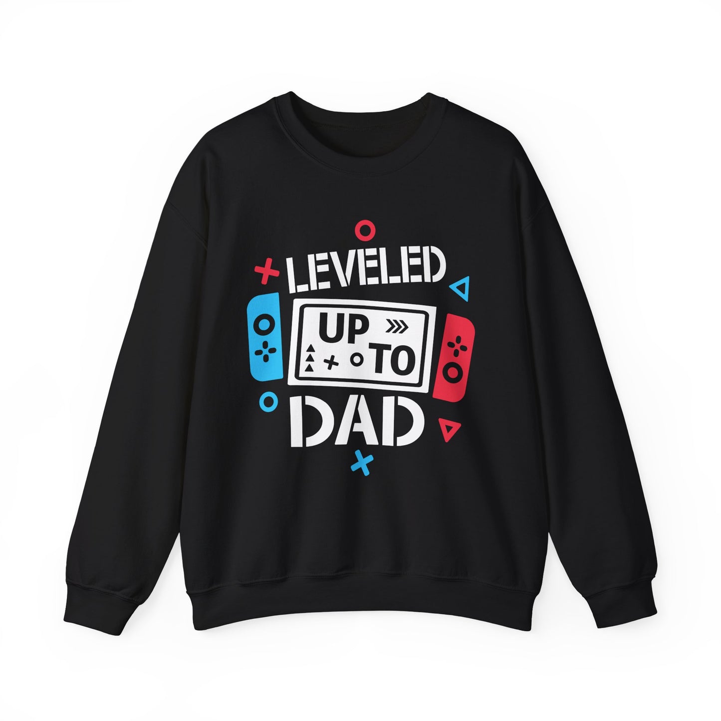 Leveled Up to Dad Sweatshirt - Unisex Gaming Crewneck for Fathers