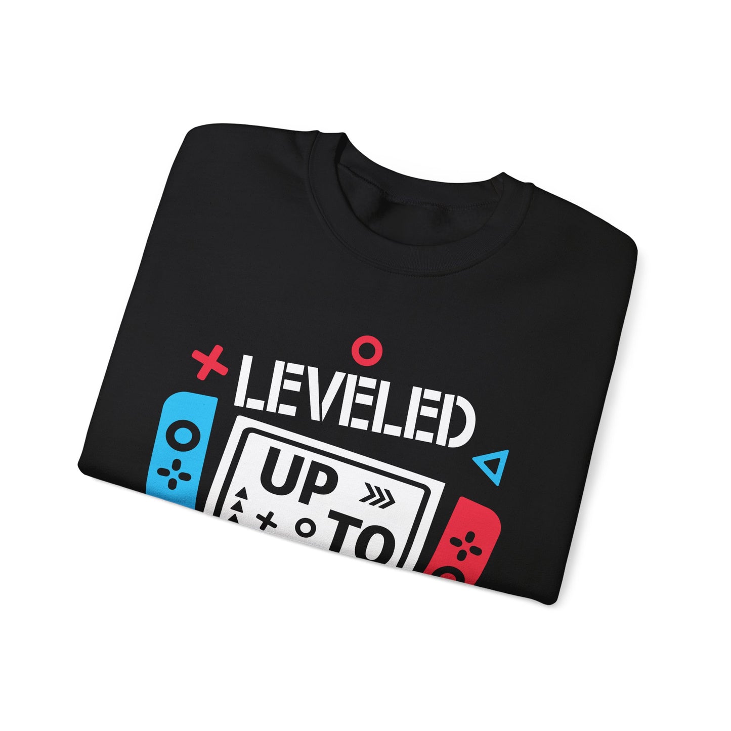 Leveled Up to Dad Gaming Sweatshirt - Unisex Heavy Blend™ Crewneck