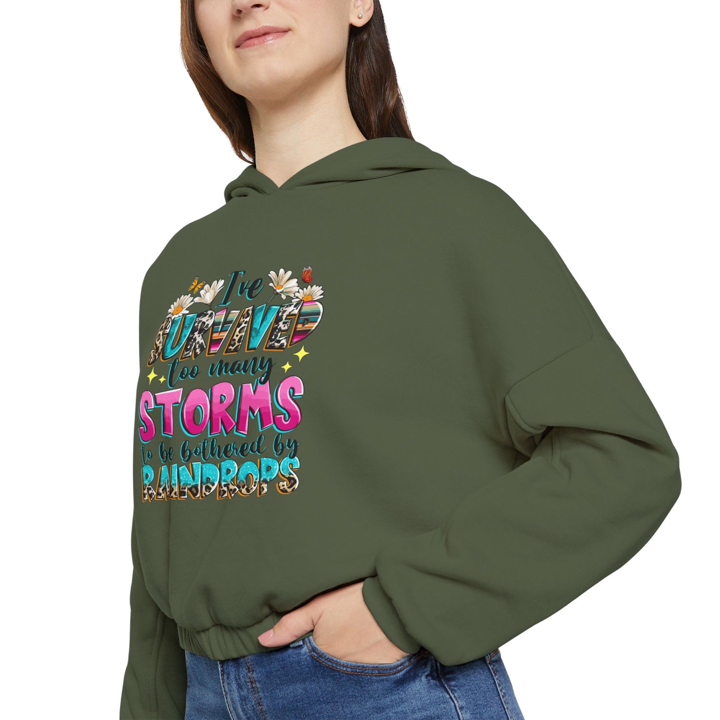 Floral Hoodie, Cozy & Stylish Pullover - Perfect Gift for Her, Trendy Sweatshirt, Cute Casual Quote, Surviving a Hard Life