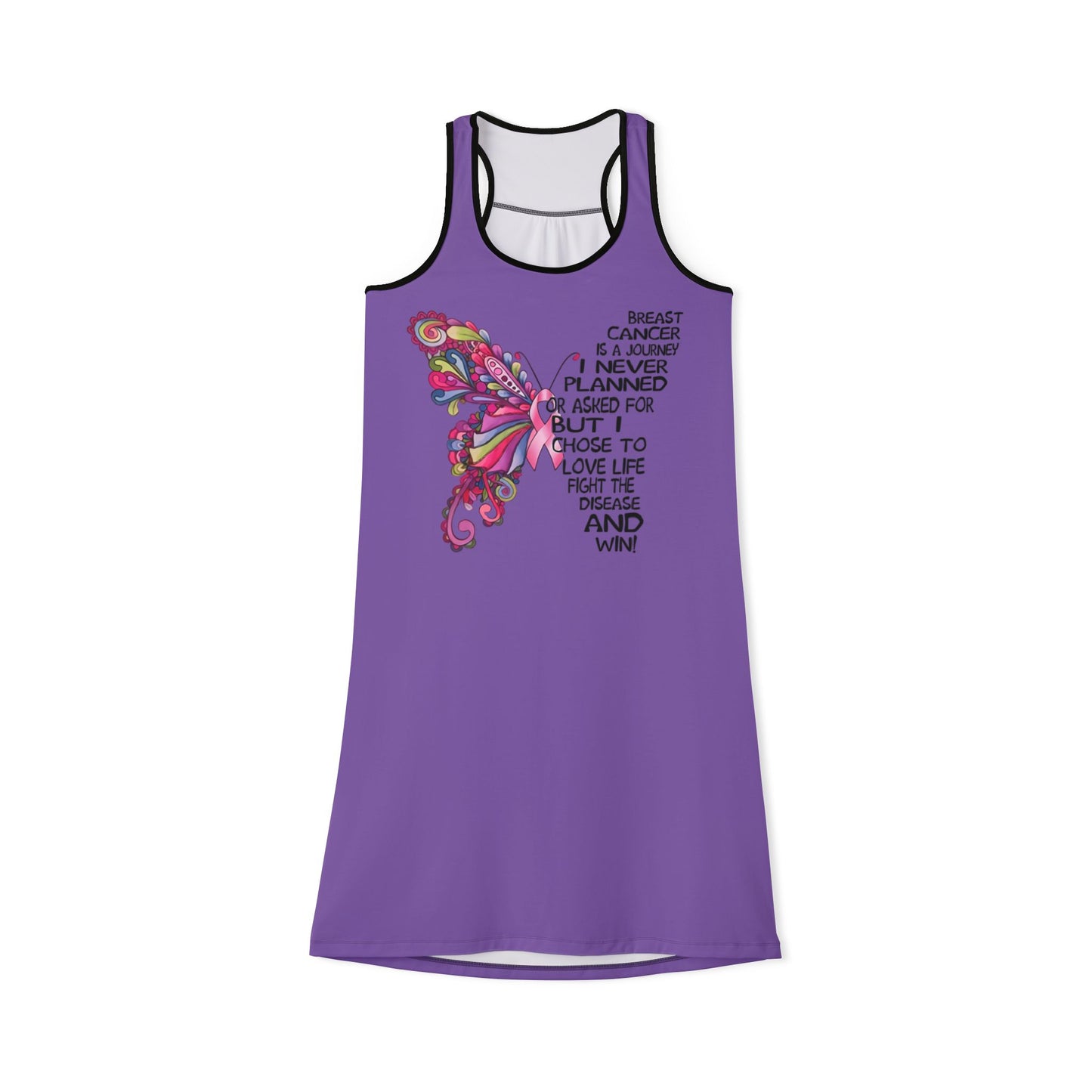 Inspirational Purple Racerback Dress for Breast Cancer Awareness