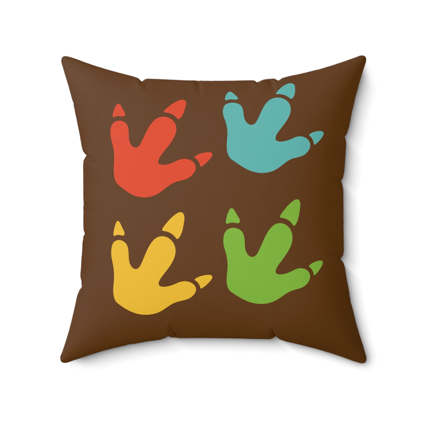 Dinosaur-Themed Spun Polyester Square Pillow, Great for Kids Rooms, Dinosaur Party Decor, Playroom Accent, Fun Gift