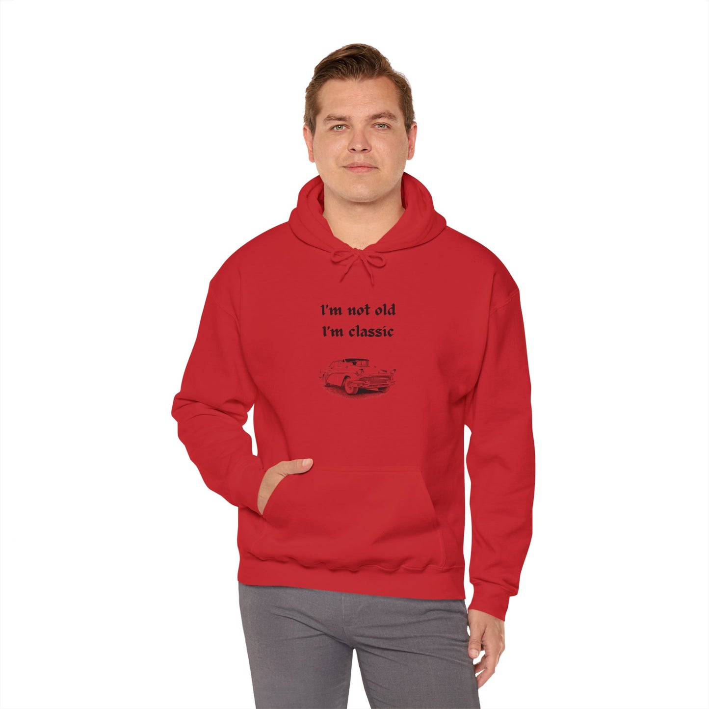 Vintage Retro Car Hooded Sweatshirt | Gift for Car Lovers | Cozy Unisex Apparel, Classic Pullover, Retro Vehicle Jumper, Old Car Sweatshirt,