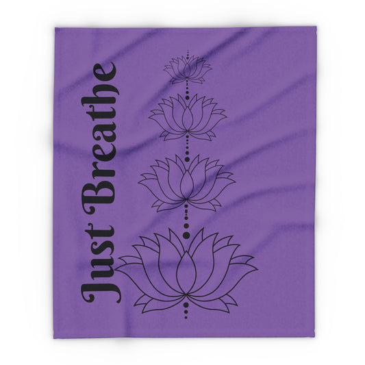 Lotus Flower Spiritual Fleece Blanket, Cozy Blanket for Meditation, Relaxation Gift, Yoga Blanket, Mindfulness Decor