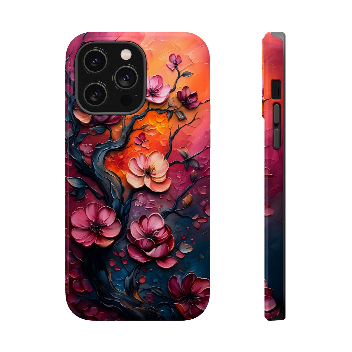 Floral Magnetic Tough Case - Colorful Flower Design Phone Cover, Gift for Her, Smartphone Accessories, Nature Lover, Unique